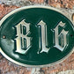 Numbered wall sign traditional style oval green