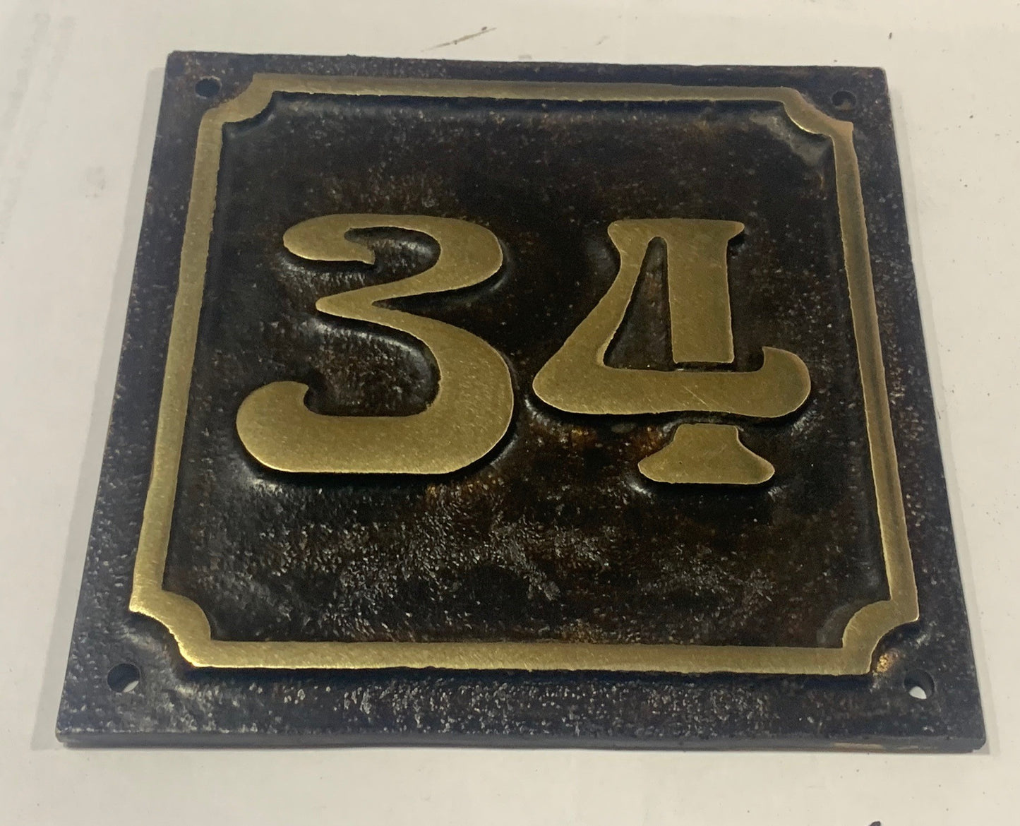 House Number Sign Art Nouveau Bronze 