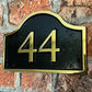 brass house plaque with number