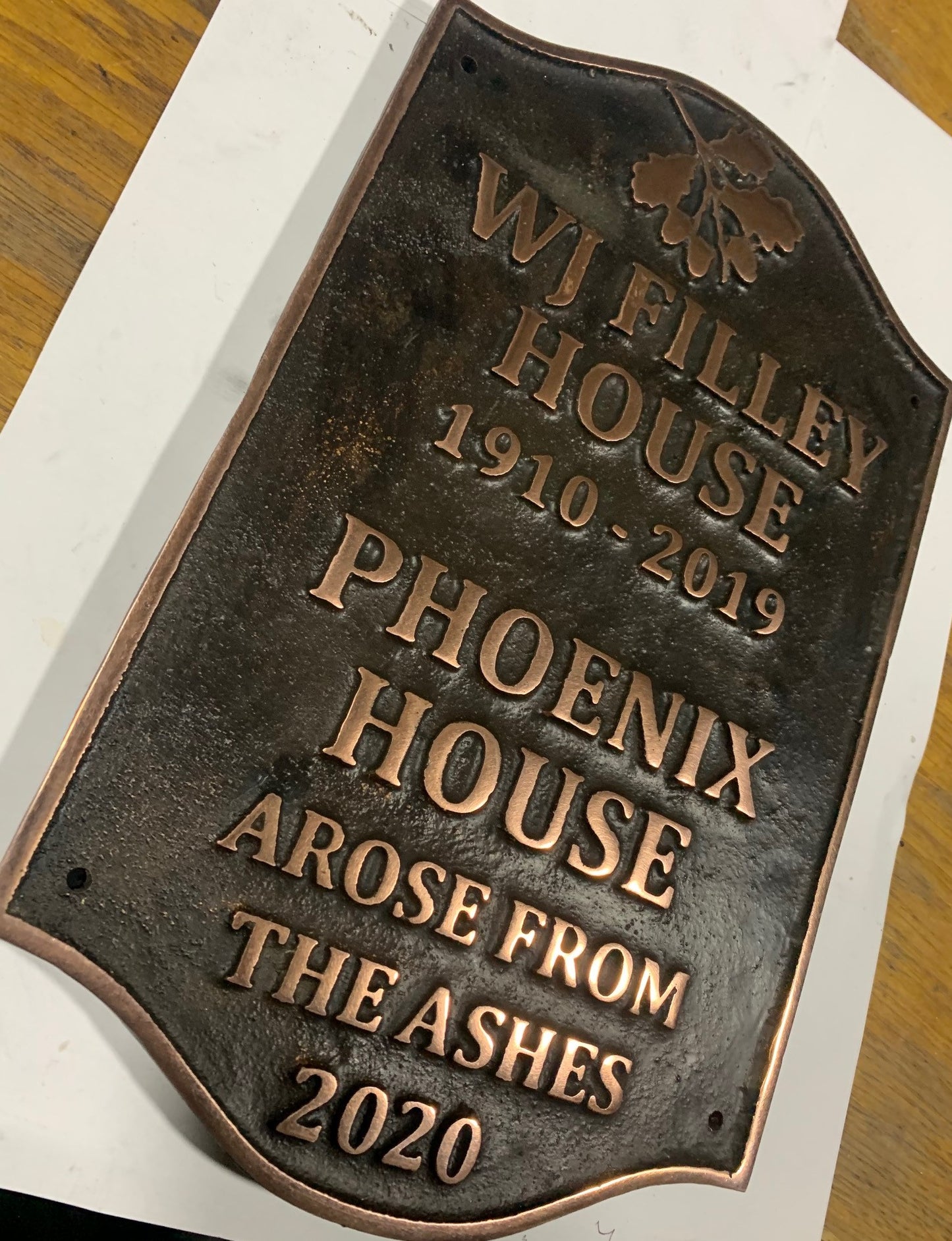 Memorial Plaque in Copper