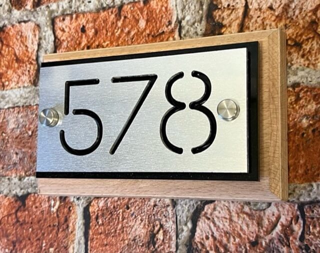 Modern Numbered Wall Sign Rectangle