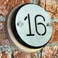Contemporary Numbered House Sign Circle