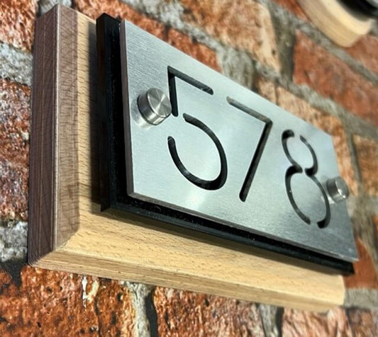 Contemporary Numbered Wall Sign Rectangle