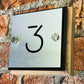 Contemporary Numbered Wall Sign Square