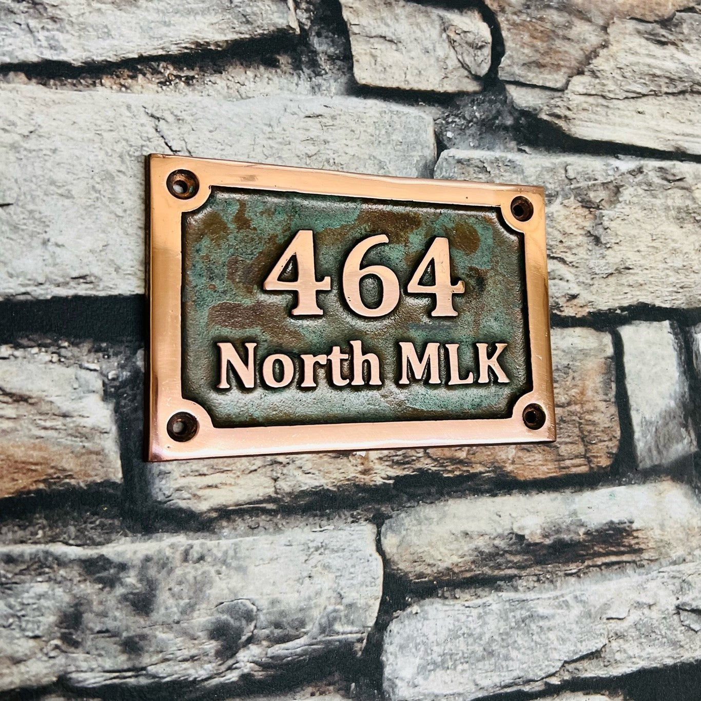 Copper Signs with Verdigris