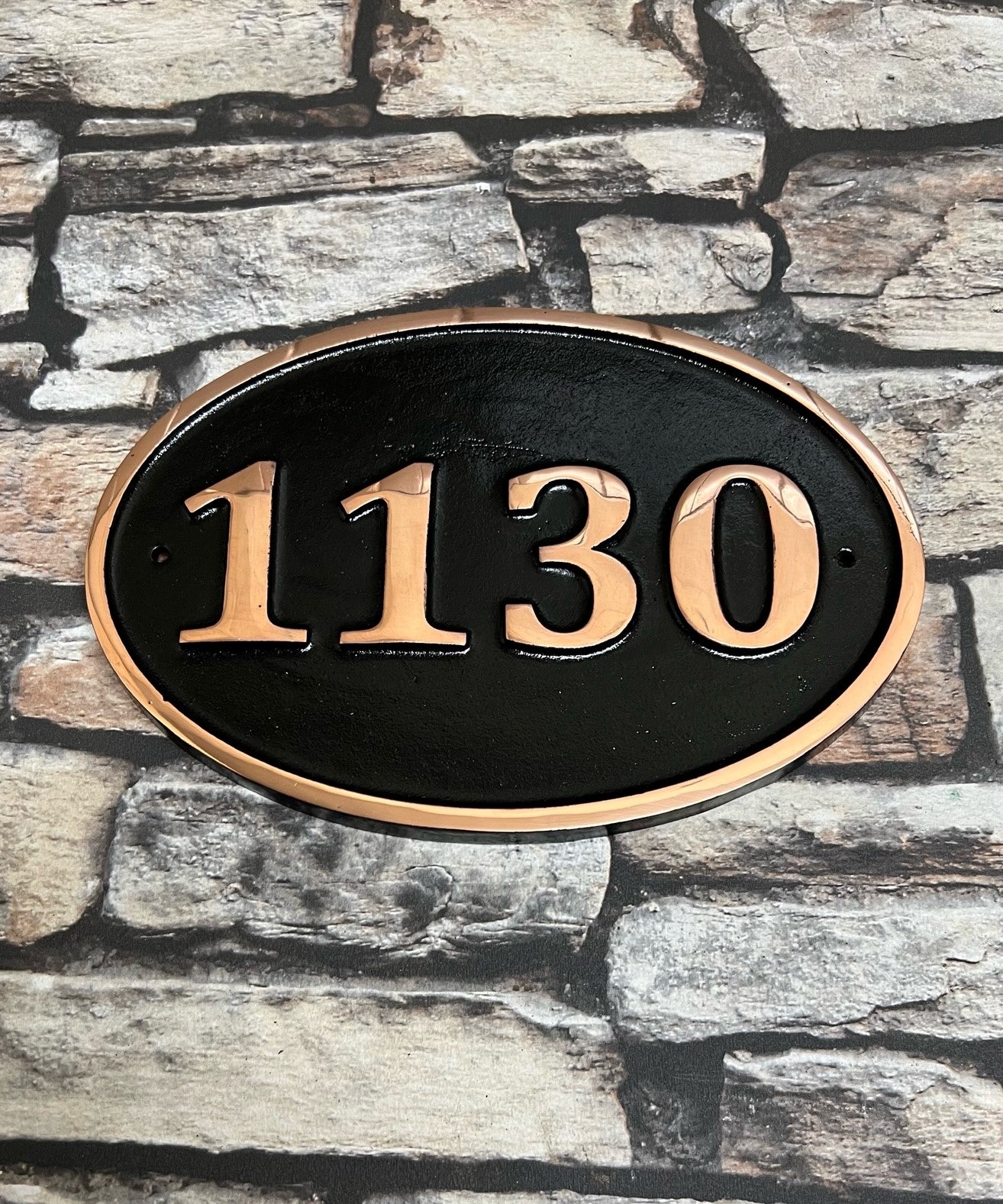 House number sign in Cast Copper