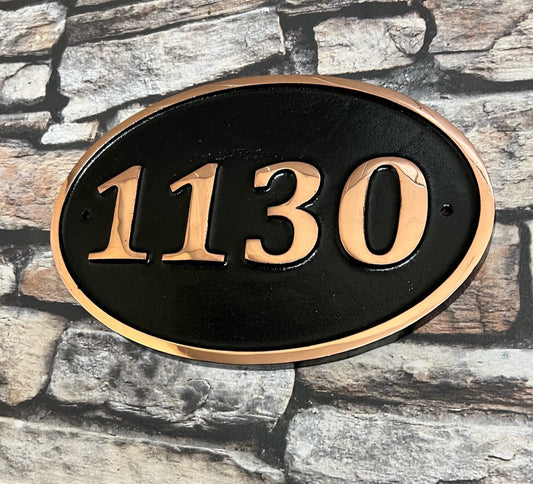 House number sign in Cast Copper