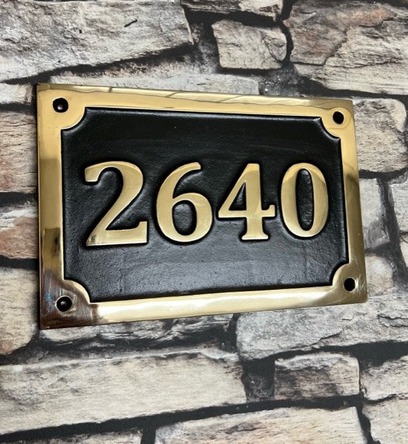 House number signs House Plaque in Bronze