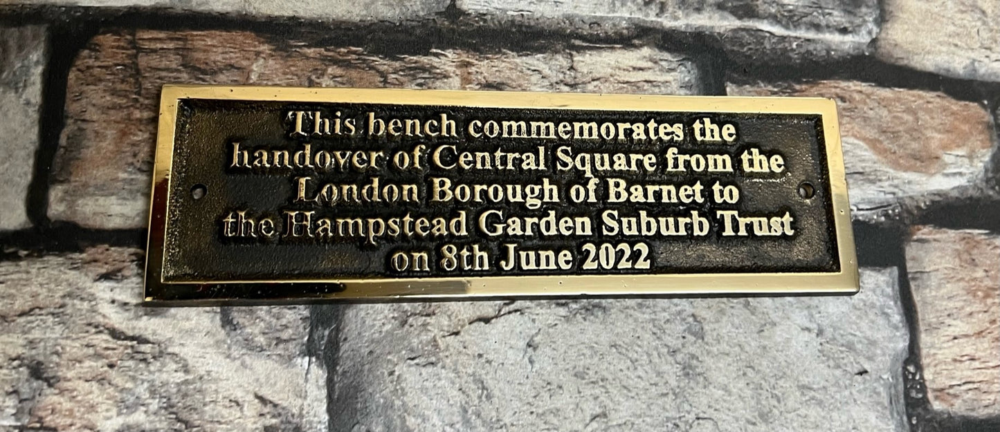 Memorial Plaques in Bronze for benches