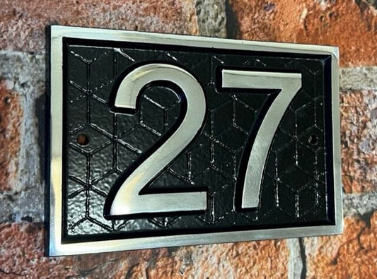 Modern Number sign with pattern in black