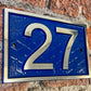 Modern Number sign with pattern in blue