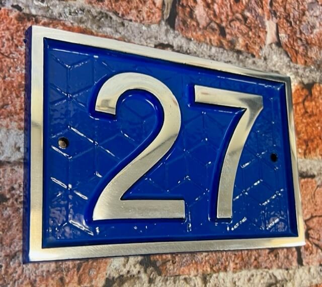 Modern Number sign with pattern in blue