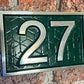 Modern Number sign with pattern in green