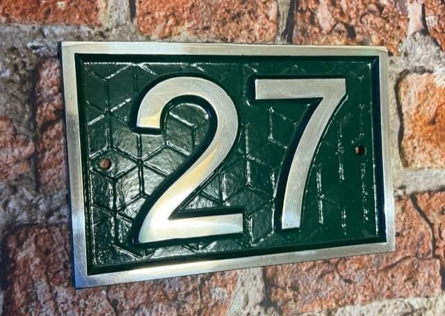 Modern Number sign with pattern in green