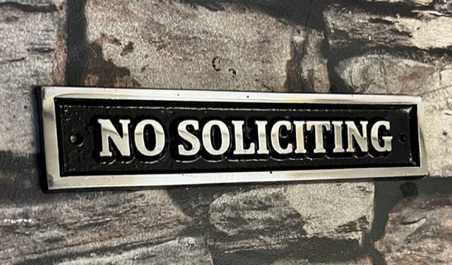 No Soliciting Wall Sign