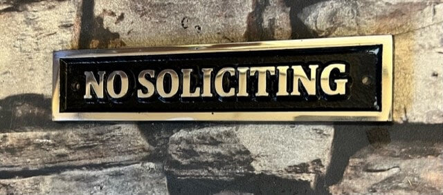 No Soliciting Gate Sign
