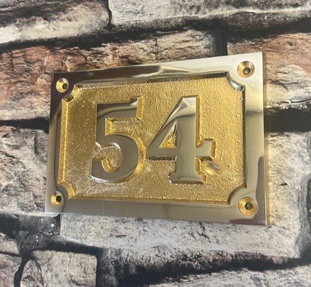 House Number Sign in Gold