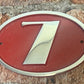 art deco sign in red