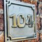house number sign art nouveau unpainted