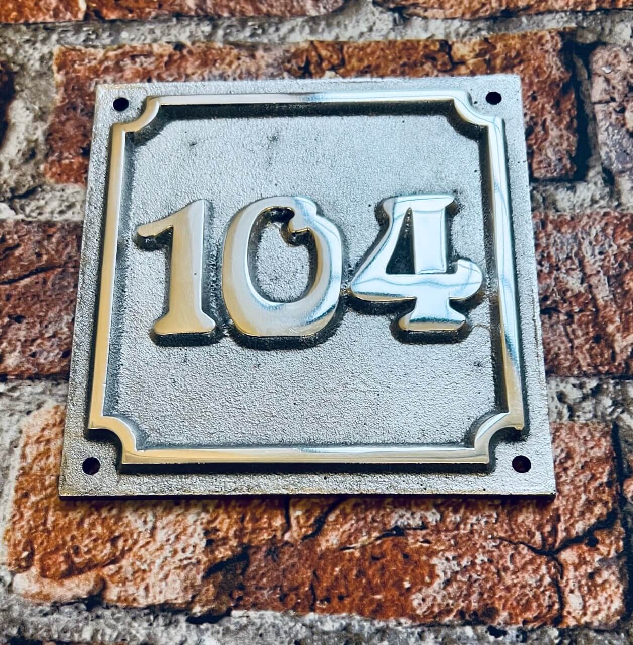 house number sign art nouveau unpainted