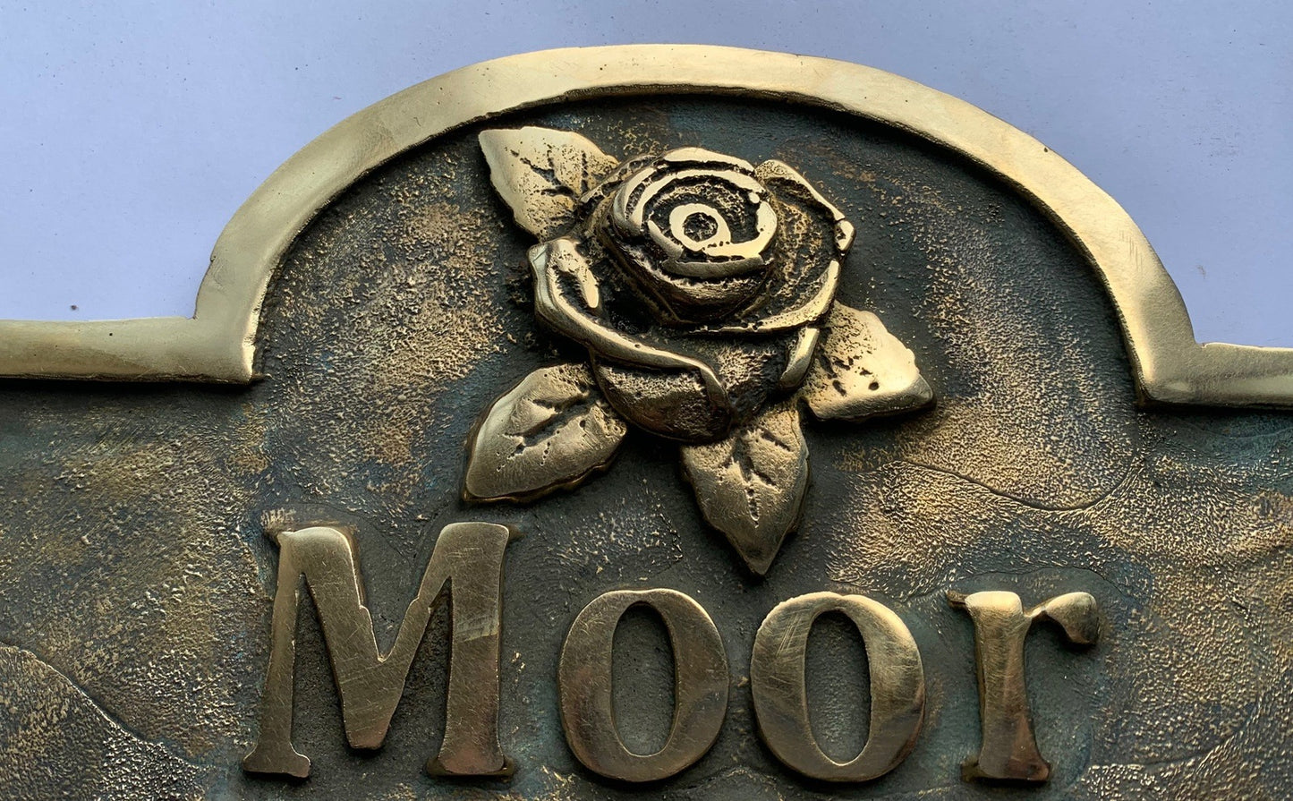 house name sign with rose