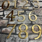 metal house numbers in brass