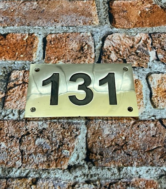 house number sign in Bronze Metal