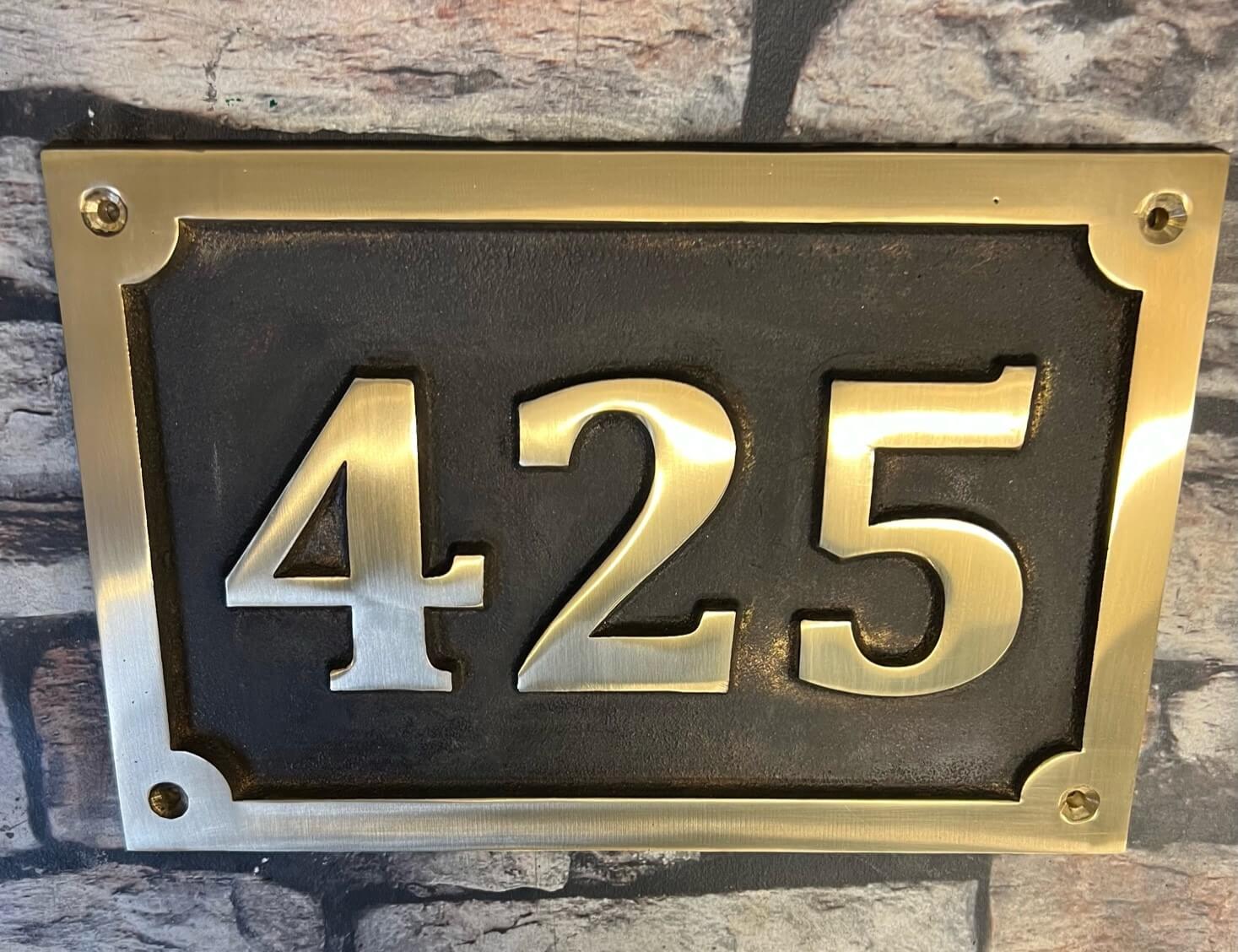 Brushed effect Number Plate in Bronze