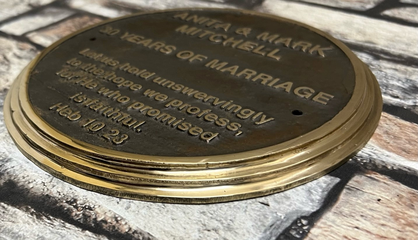 bronze wedding anniversary plaque