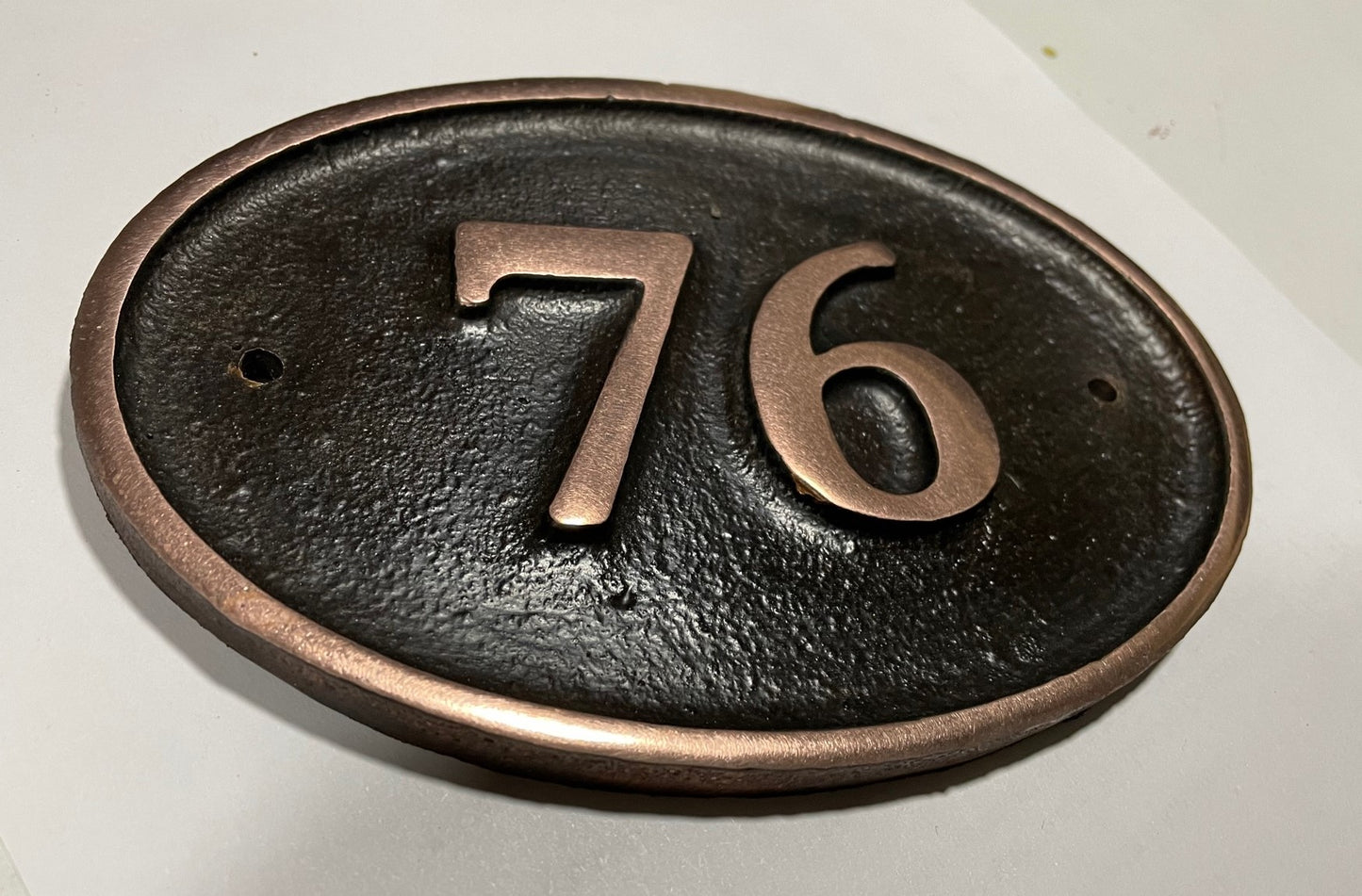House Number Sign Cast Copper 
