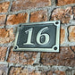 House number sign aluminium rectangle
