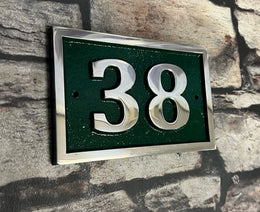 Cast Aluminium Rectangle House Number Plaque with Background Holes
