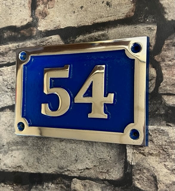 House Number Plaque in Blue