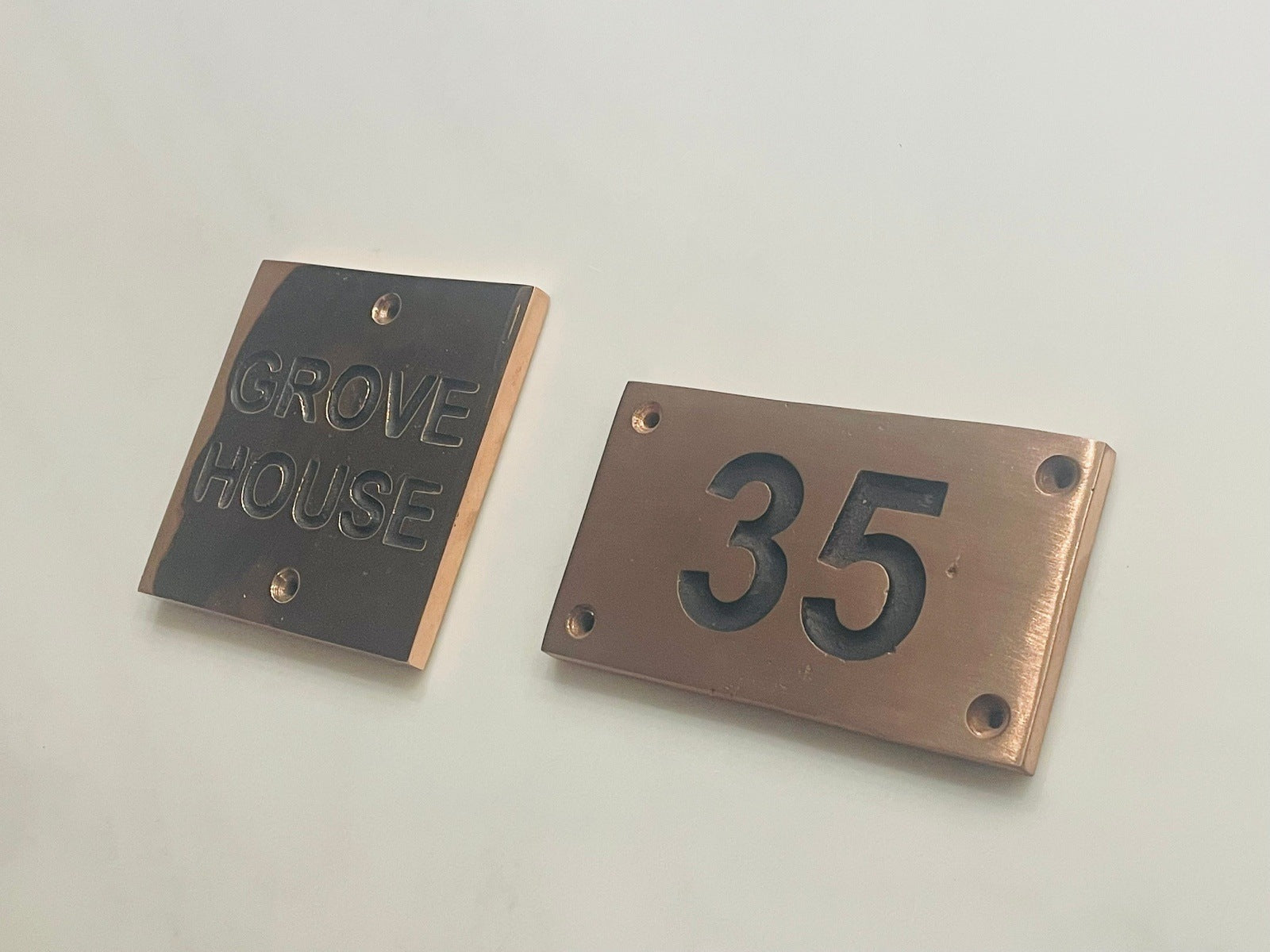House Signs in copper