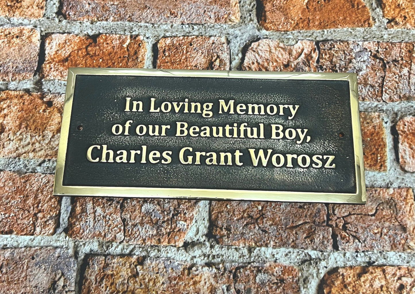 Memorial Plaque in Bronze for benches