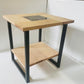 Industrial oak side table with steel legs