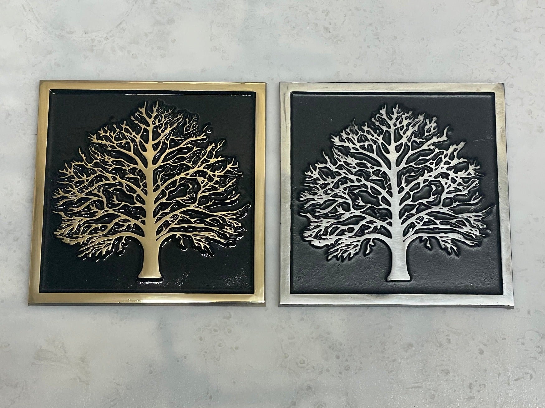 Silver / Gold / Copper artistic tree feature tile - wall decor