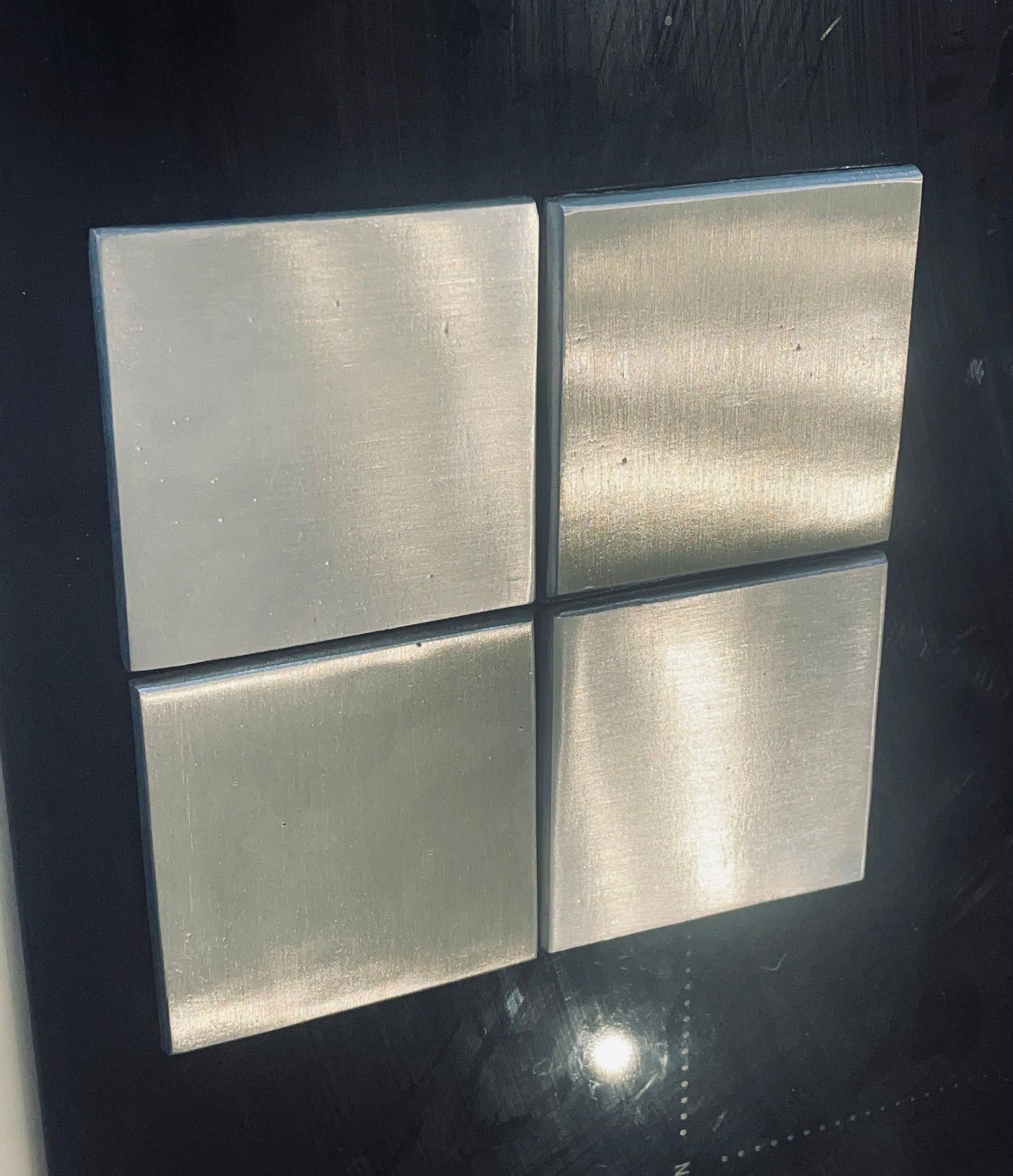 Brushed Metal Square Wall Tiles Silver