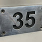House Number Sign polished aluminium