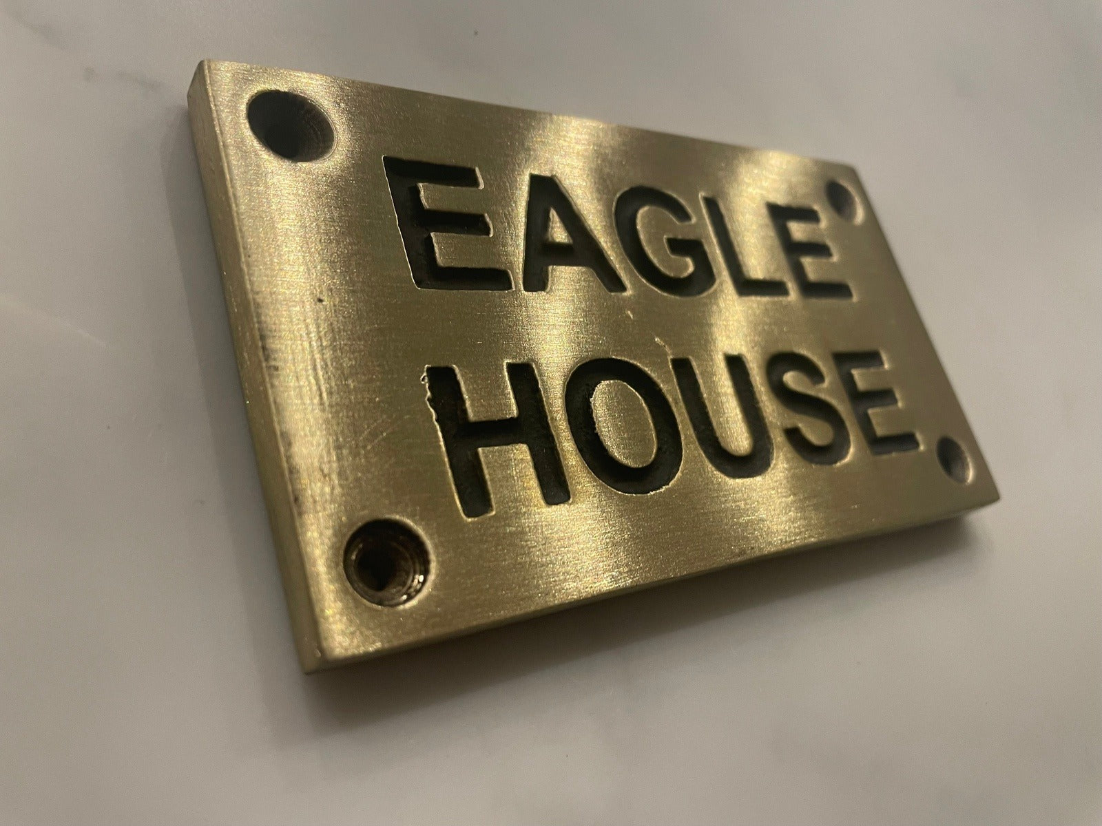 House name sign in bronze brushed finish