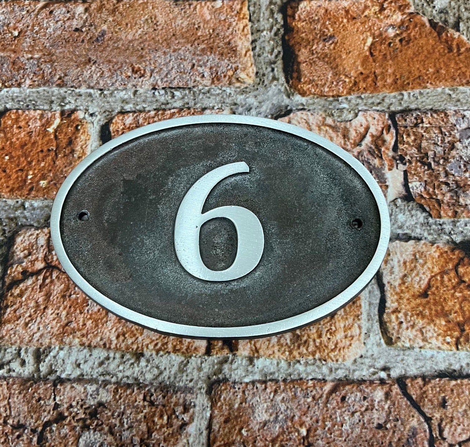 House number sign in aluminium
