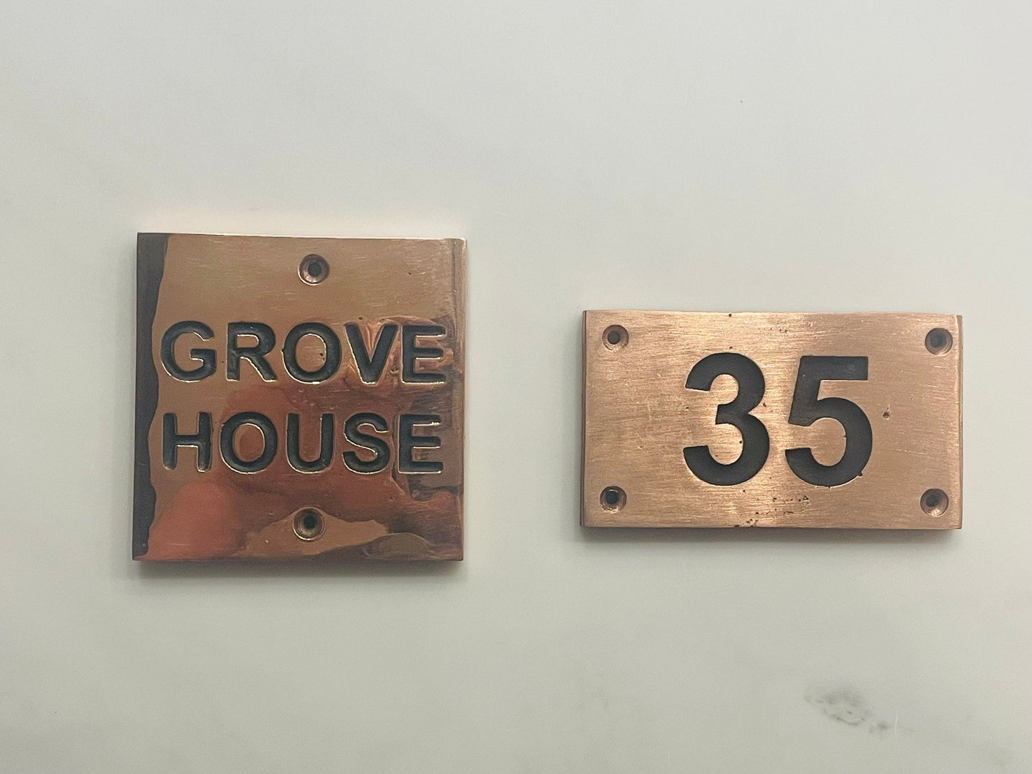 house Name Sign in Copper