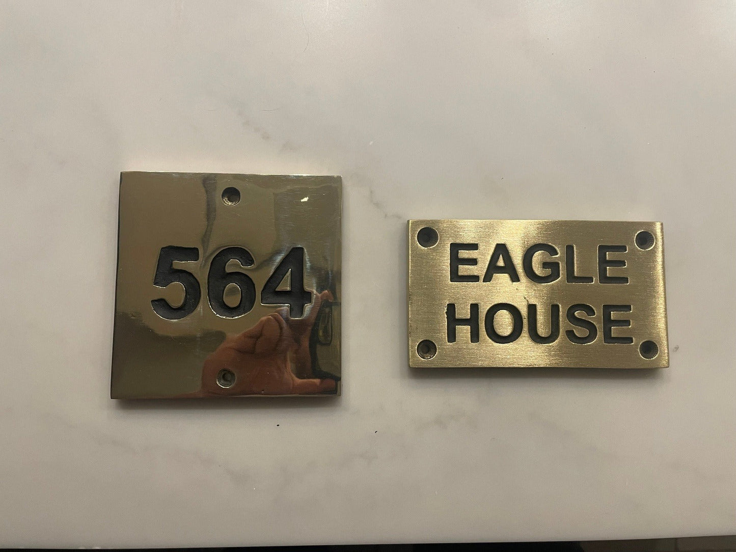 house number sign in Bronze Metal