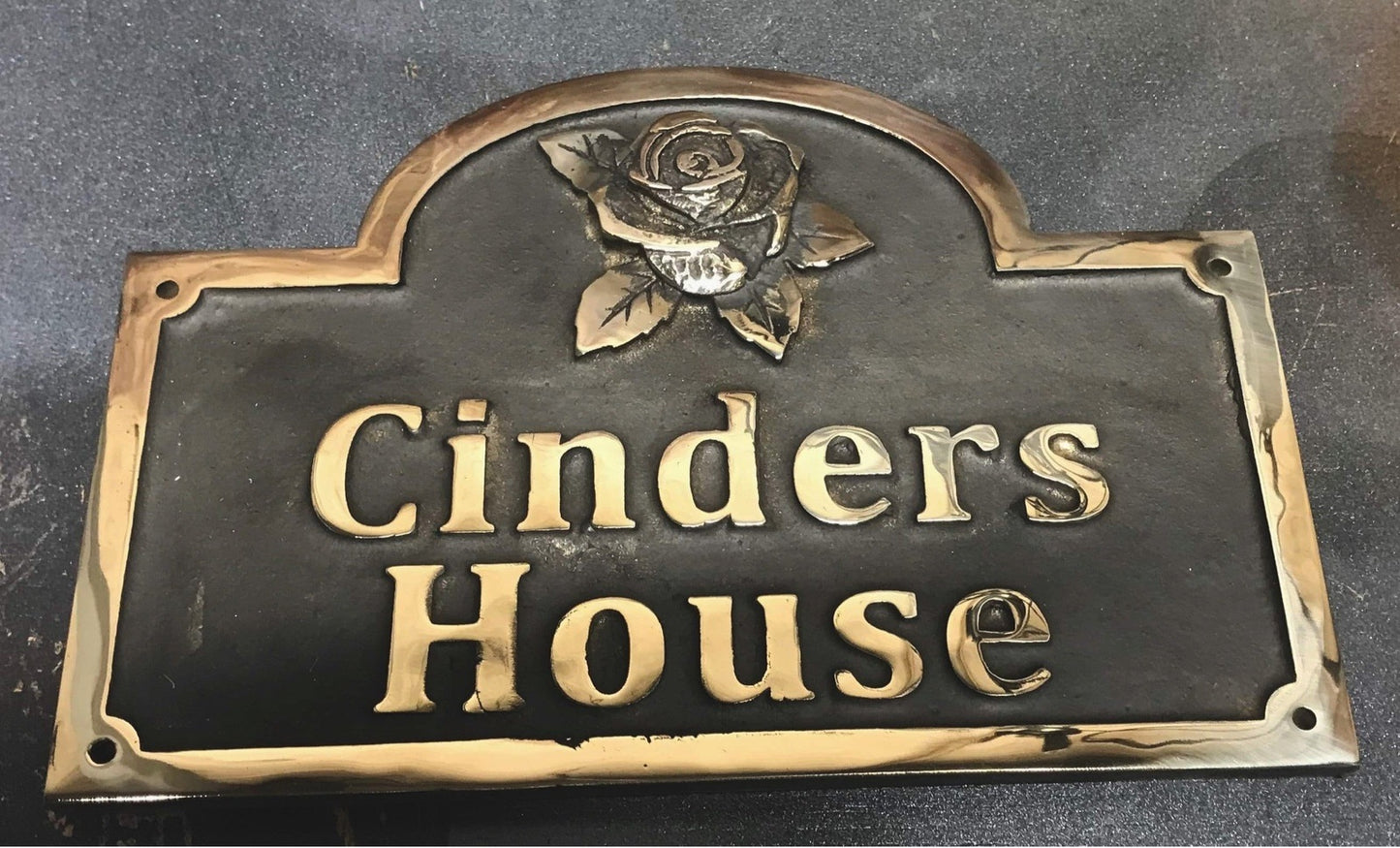 house name sign with rose