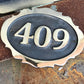 Traditional House Number Sign in Bronze
