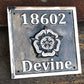 Metal House Sign Bronze with Tudor Rose