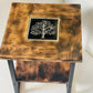 Industrial oak side table with steel legs