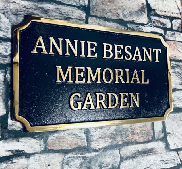 Memorial Plaque curved corners black background