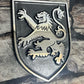 metal shield Scottish lion in gunmetal grey
