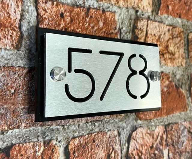 modern house signs rectangle